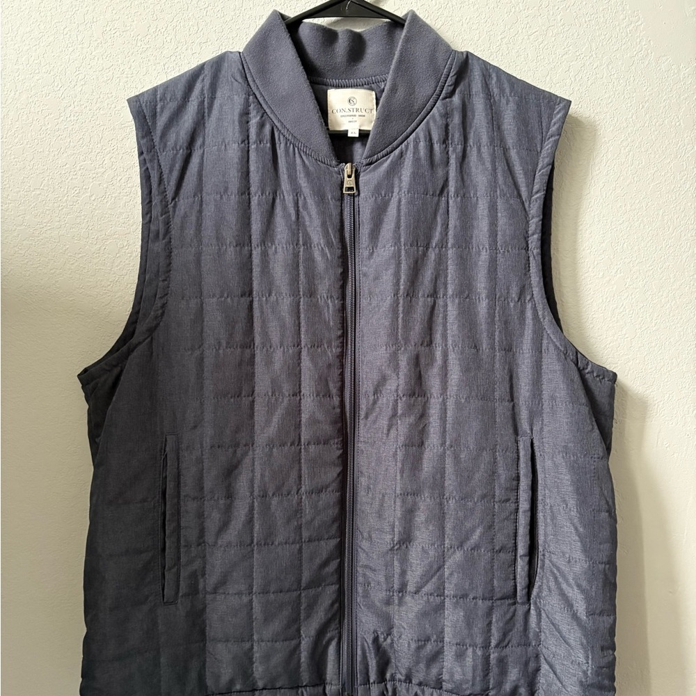 CON.STRUCT‎ Quilted Vest Preppy Outdoors Golf Country Club Career Office Granola